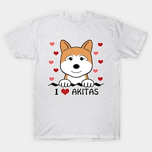 I Love Akitas T-Shirt